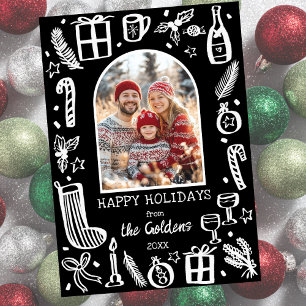 Whimsical Christmas Cute Custom Arch FOTO Feiertagskarte