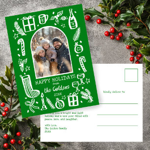 Whimsical Christmas Cute Custom Arch FOTO Feiertagspostkarte