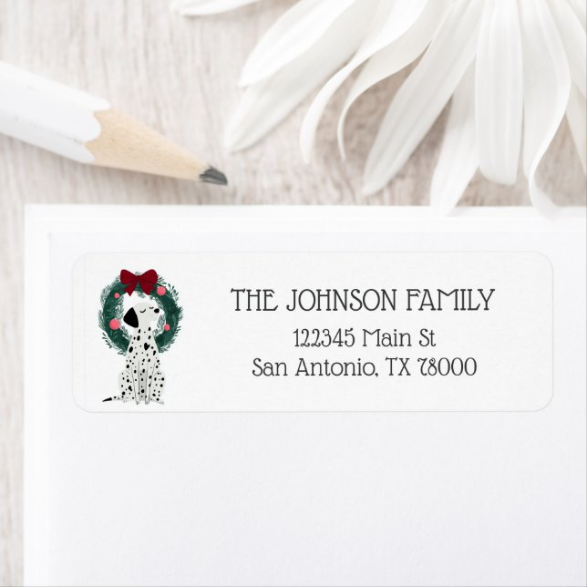 Whimsical Christmas Dogs Return Address (Insitu)