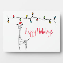 Whimsical Christmas Giraffe Fotoplatte