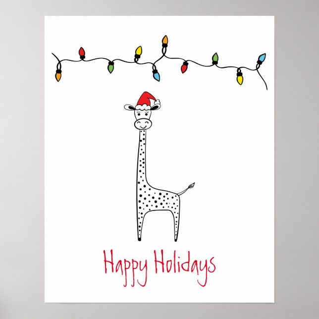 Whimsical Christmas Giraffe Poster (Vorne)