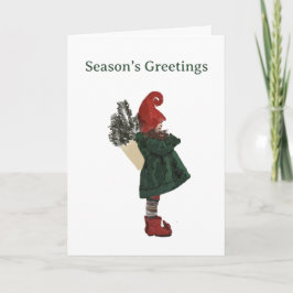 Whimsical Christmas Gnome Card - festlicher Gruß Karte