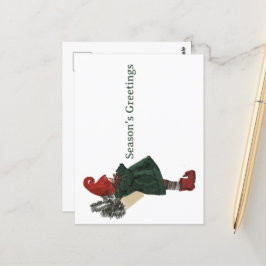 Whimsical Christmas Gnome Postcard - Gruß Postkarte