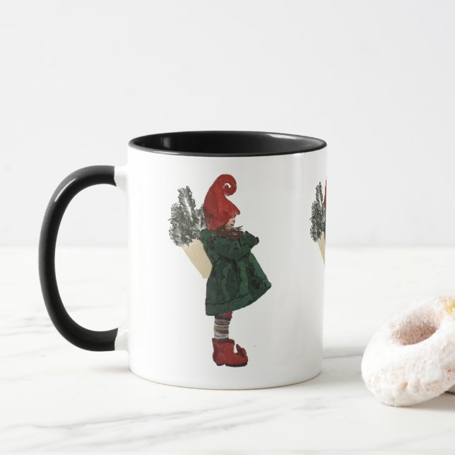 Whimsical Christmas Gnome Tasse - Kaffee & Tee Cup (Mit Donut)