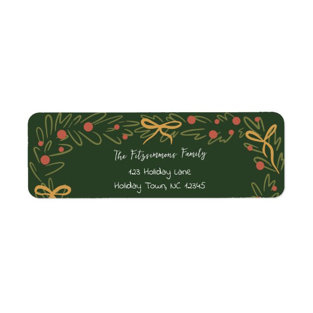 Whimsical Christmas Kranz & elegante Schleifen Adr (Vorne)