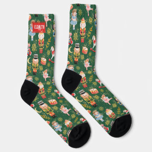 Whimsical Christmas Nutcracker Ballet Charaktere Socken