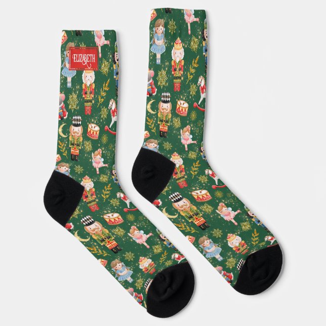 Whimsical Christmas Nutcracker Ballet Charaktere Socken (Rechts)