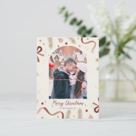 Whimsical Christmas Postcard – Customizable Holida Postkarte