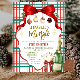 Whimsical Christmas-Schleife Jingle and Mingle Einladung
