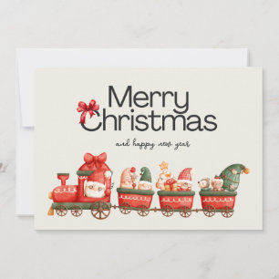 Whimsical Christmas Train Card Feiertagskarte