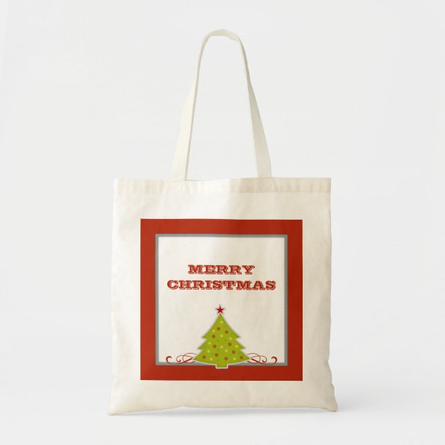 Whimsical Christmas Tree Tote Bag Tragetasche (Vorne)