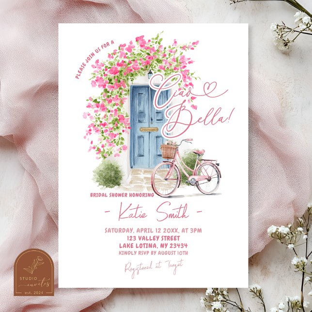 Whimsical Ciao Bella Italian Bridal Shower Einladung (Von Creator hochgeladen)