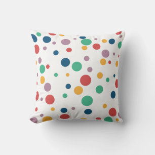 "Whimsical Circles: Ein lebendiger Polka Dot Extra Kissen