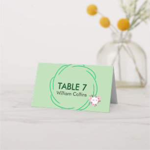 Whimsical Citrus grün & Blumen Hochzeit Platzkarte