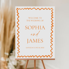 Whimsical Citrus Orange Wedding Welcome Sign