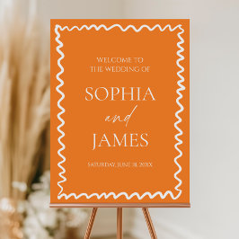 Whimsical Citrus Orange Wedding Welcome Sign