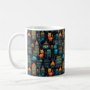 Whimsical City Cats AI Art Kaffeetasse