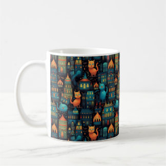 Whimsical City Cats AI Art Kaffeetasse