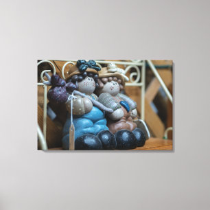 Whimsical Clay Figurines Leinwanddruck