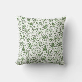 Whimsical Clover Dance – Green Chinoiserie-Inspire Kissen