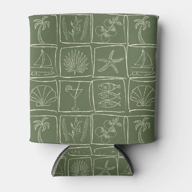 Whimsical Coastal Mediterranean Tile Olive Grove Dosenkühler (Vorderseite)