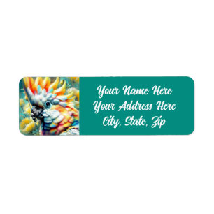 Whimsical Cockatoo Bird Gelbe Papi floral