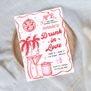 Whimsical Cocktail Betrunken in Liebe Bachelorette Einladung