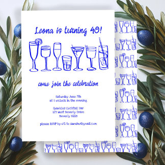 Whimsical Cocktail Drinks Custom Geburtstagsparty Einladung