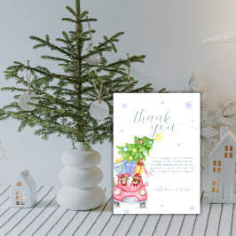 Whimsical Cold Outside Reindeer Bear Baby Shower Dankeskarte