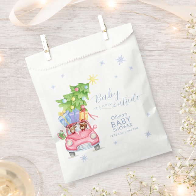 Whimsical Cold Outside Reindeer Bear Baby Shower  Geschenktütchen (Ausgeschnitten)
