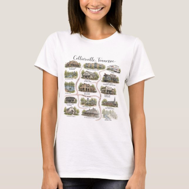 Whimsical Collierville TN T-Shirt (Vorderseite)