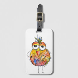 Whimsical Colorful Bird Drink Kaffee Gepäckanhänger