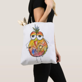 Whimsical Colorful Bird Drink Kaffee Tote Tasche