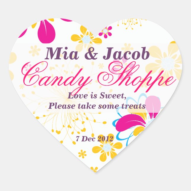 Whimsical Colorful Blume Candy Shoppe Sticker (Vorderseite)