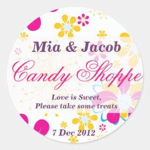 Whimsical Colorful Blume Candy Shoppe Sticker