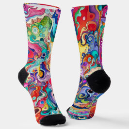 Whimsical Colorful Curly und Wiggly Formen Socken