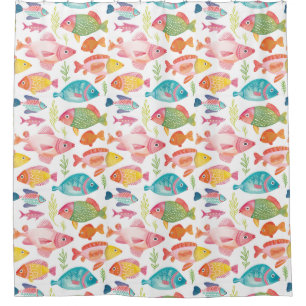 Whimsical Colorful Fish Dusche Vorhang