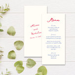 Whimsical Colorful handgeschriebenes Skript Hochze Menükarte<br><div class="desc">Dieses köstliche Hochzeitsmenü bietet einen skurrilen und spielerisch handgeschriebenen Script-Schriftart in atemberaubenden Farbtönen von hellblau und heiß rosa. Die perfekte Ergänzung zu jeder lustigen und lebendigen Hochzeitsfeier, kann dieses Menü auf Ihre persönlichen Vorlieben angepasst werden. Sie können die Position des Textes einfach anpassen, um Überschneidungen zu vermeiden und eine einwandfreie...</div>
