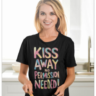 Whimsical Colorful Kiss Away Keine Genehmigung erf T-Shirt