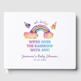 Whimsical Colorful Rainbow Baby Dusche Gästebuch