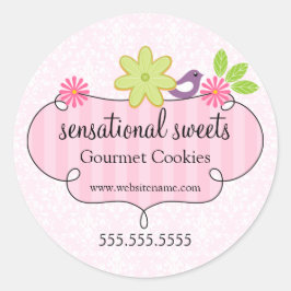 Whimsical Cookie Bakery Packaging Runder Aufkleber