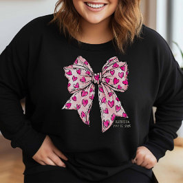 Whimsical Coquette Bow Herz Hot Pink Sweatshirt