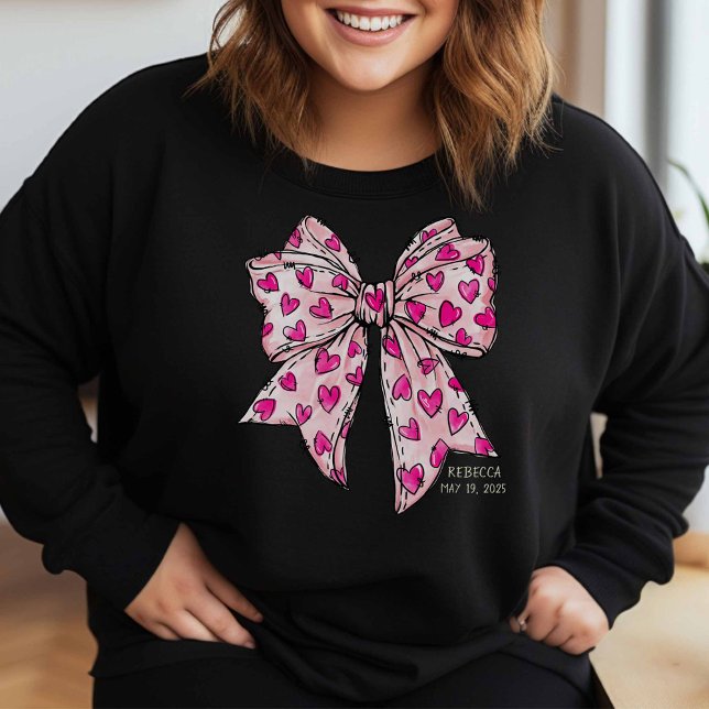 Whimsical Coquette Bow Herz Hot Pink Sweatshirt (Von Creator hochgeladen)