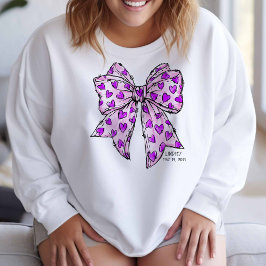 Whimsical Coquette Bow Herz Lila und Lavendel Sweatshirt