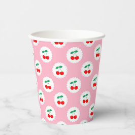 Whimsical Coquette Cherry auf Top Baby Dusche Pappbecher