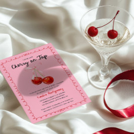 Whimsical Coquette Cherry auf Top Baby Dusche Postkarte
