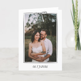 Whimsical Coquette Handgeschriebene Bow Wedding Dankeskarte