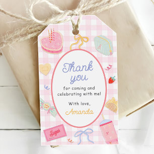 Whimsical Coquette Rosa Handgezeichnet Geschenkanhänger