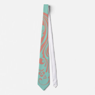 Whimsical Coral und Minze Chic Blumen Krawatte