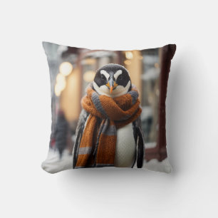 Whimsical Cosy Pinguin Snowy Winter Kissen